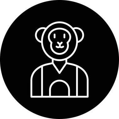 maymun hayvan simgesi, vektör illüstrasyonu 