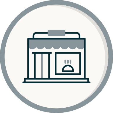 Süpermarket simgesi vektör illüstrasyonu