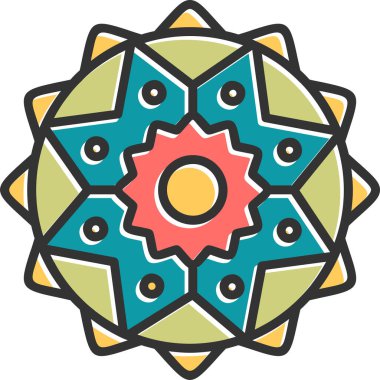 İyileşme süreci için kutsal mandala 'nın temel çizgisi