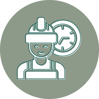 Çalışma Saati Web simgesi vektör çizimi