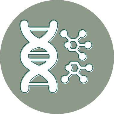 DNA simgesi. Web için DNA vektör simgelerinin basit çizimi 