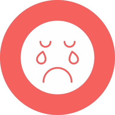 Ağlayan emoji. Web simgesi basit illüstrasyon