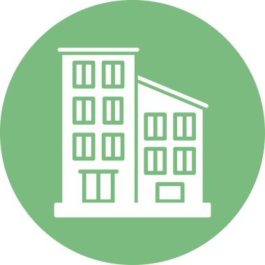 Daire binası simgesi, vektör illüstrasyonu basit tasarım