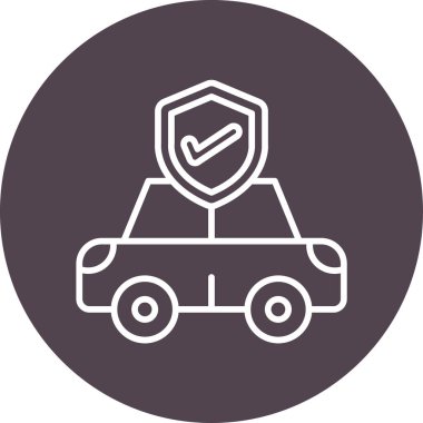 araba sigortası simgesi, vektör illüstrasyonu 