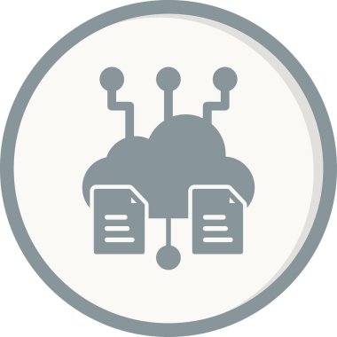 Soyut büyük verileri gösteren web merkezli düz vektör simgesi.