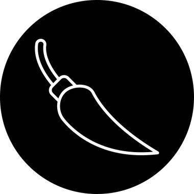 Chili biber simgesi, vektör illüstrasyonu 