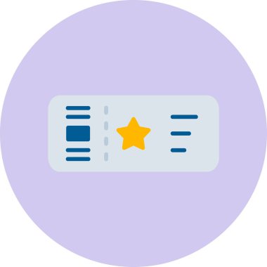 Bir bilet simgesinin vektör illüstrasyonu 