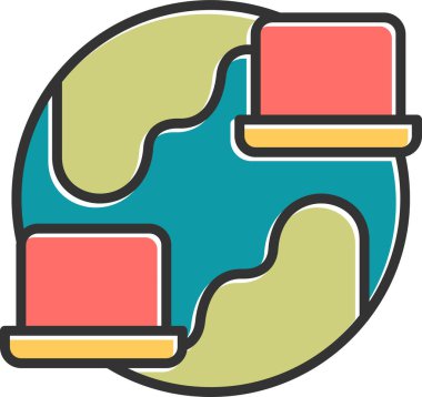 bağlantı ağ simgesi vektör illüstrasyonu