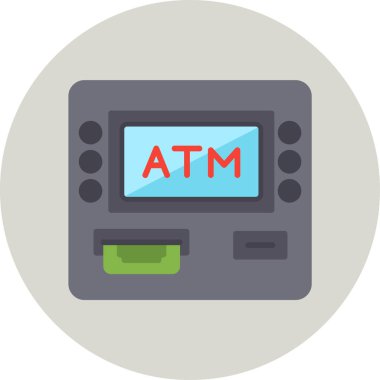 bank ATM simgesi vektör illüstrasyonuName 