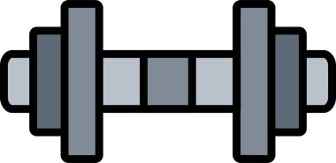 Dayanıklılık, spor salonu halteri. Web simgesi basit illüstrasyon 