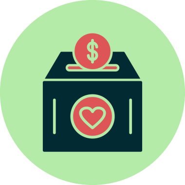 Bağış kutusu ikonu vektör illüstrasyonu