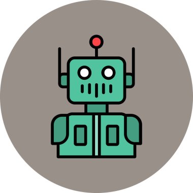 Uzaylı robot portresinin basit vektör tasarımı