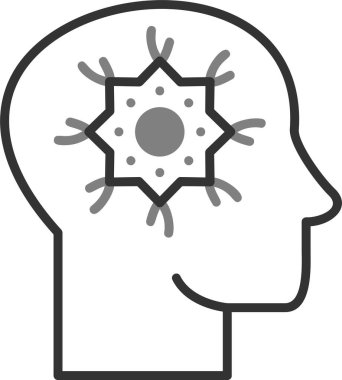 Beyin Nöron simgesi, vektör illüstrasyonu  