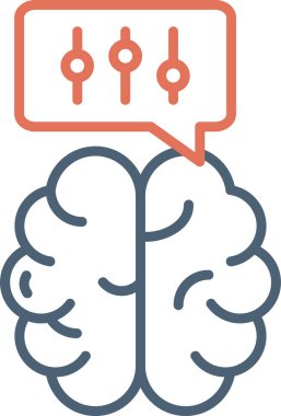 Beyin Simgesi Basit Vektör İllüstrasyonu 