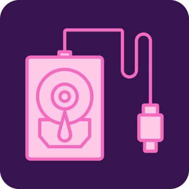 Sabit Disk web simgesi, basit vektör illüstrasyonu