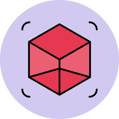 Küp. Web simgesi basit illüstrasyon