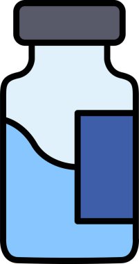 Şişe cam ikonu, ana hatlarıyla doldurulmuş.