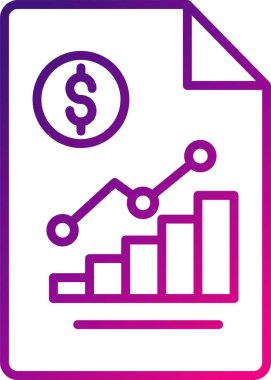 Dolar para birimi analizi, grafik büyümesini içeren simge
