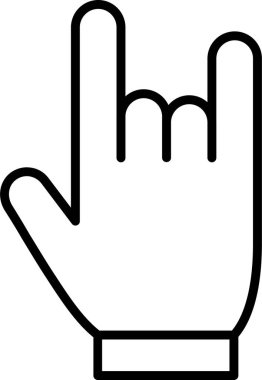 Kaya El Hareketi Modern Simge, Beyaz Arkaplanda Vektör İllüstrasyonu 