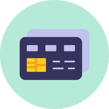 Banka kredi kartı simgesi vektör illüstrasyonu