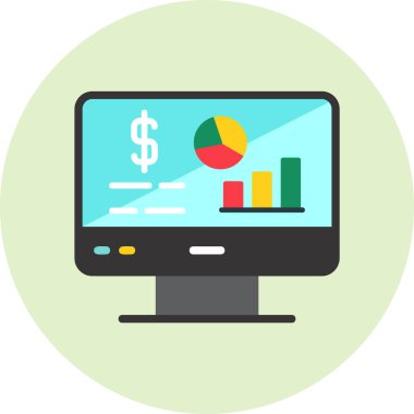 Veri Analizi işi ve finans ikonu vektör illüstrasyonuName