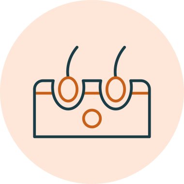 Saç dökülmesi. Web simgesi basit illüstrasyon