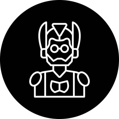 Cyborg Web simgesi, vektör illüstrasyonu