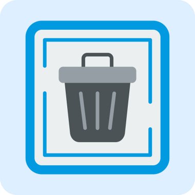 Çöp işaretinin basit vektör illüstrasyonu