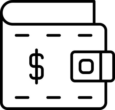 Cüzdan. Web simgesi basit illüstrasyon