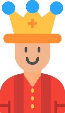 Kral Avatar simgesi, vektör illüstrasyonu