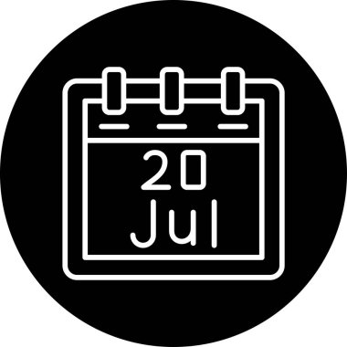 Temmuz takvim ikonu. vektör illüstrasyonu