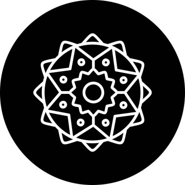 Mandala 'nın temel doğrusal resmi, kutsal çiçek sembolü.