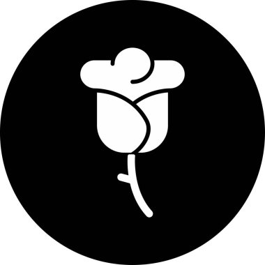 Gül simgesi vektörü. ince çizgi işareti.