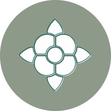 Çiçek süsleme simgesi ana hatlar biçiminde 