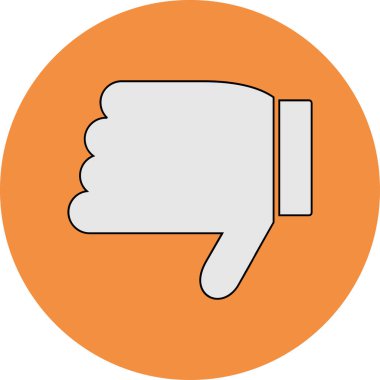 Hoşlanmamak, başparmak simgesi, vektör illüstrasyonu