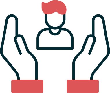 İnsani Yardım Simgesi Vektör İllüstrasyonu 