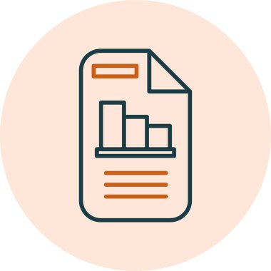 Minimalist bir dizaynda bir belge simgesinin vektör illüstrasyonu.