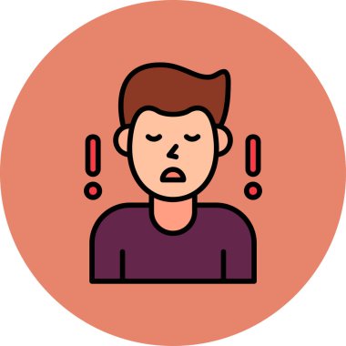 Endişe. Web simgesi basit illüstrasyon