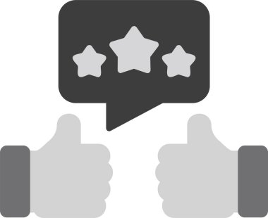 İnsanların elleri üç yıldız için başparmak kaldırıyor. Müşteriler geri bildirim. 