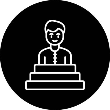 Başarı Adam Vektör Simgesi Beyaz Arkaplanda İzole Edildi  