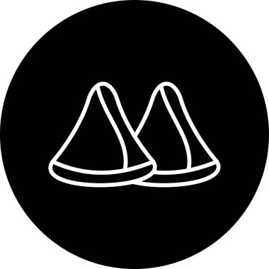 Hint Samosa Simgesi Vektör İllüstrasyonu Beyaz Arkaplanda İzole Edildi