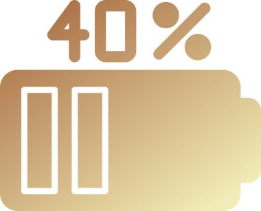 Pil Yüzdesi simgesi, vektör illüstrasyonu