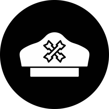 korsan şapka simgesi, vektör illüstrasyonu 