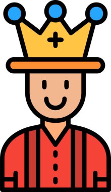 Kral Avatar simgesi, vektör illüstrasyonu