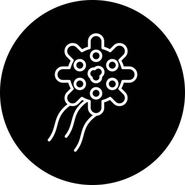 Bakteri simgesi, vektör illüstrasyonu basit tasarım