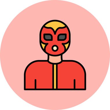 Güreşçi simgesi, vektör illüstrasyonu basit tasarım