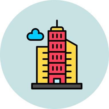 Bina. Web simgesi basit illüstrasyon 