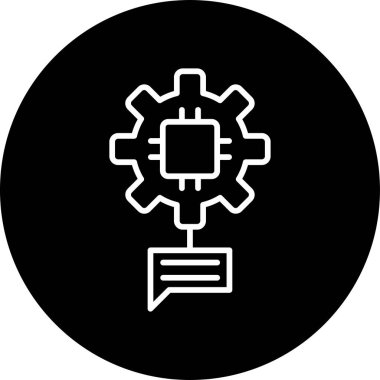 Doğal Dil İşlemi. Web simgesi basit illüstrasyon