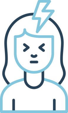 kızgın kadın simgesi, vektör illüstrasyonu 