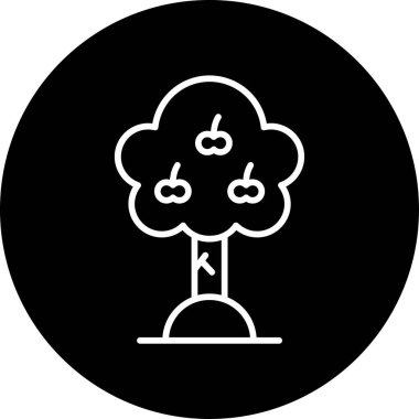 elma ağacı ikonu vektör illüstrasyonu